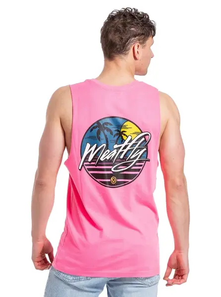 Meatfly pánské tílko Dipped Neon Pink | Růžová | Velikost XS