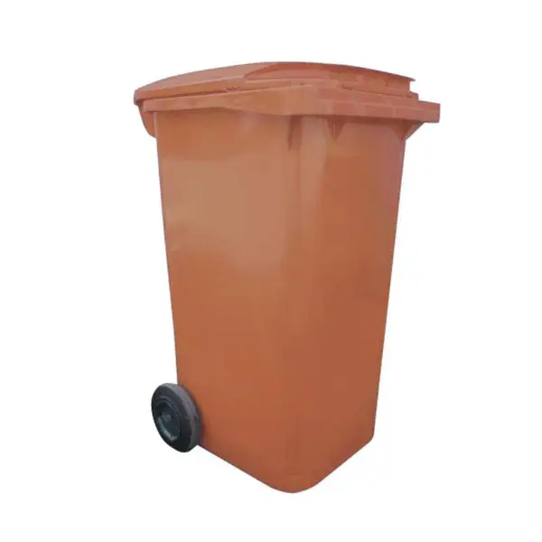 Popelnice plastová, 240 l, hnědá