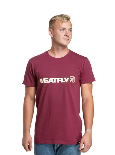 Meatfly pánské tričko Logex Dark Wine | Červená | Velikost M | 100% bavlna