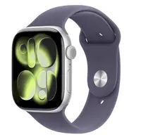 APPLE Watch 11 GPS + Cellular 46mm Stříbrný hliník s mlžně fialovým sportovním řemínkem - M/L