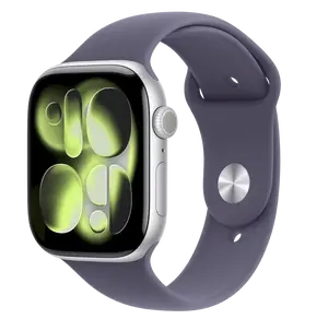 APPLE Watch 11 GPS + Cellular 46mm Stříbrný hliník s mlžně fialovým sportovním řemínkem - M/L