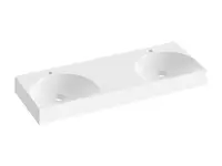 Ravak Lite - Dvojumyvadlo 120x45 cm, bez přepadu, 2 otvory pro baterii, bílá XJX01212001