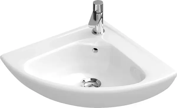 Villeroy & Boch O.novo - Umývadielko Compact, 42x42 cm, s prepadom, 1 otvor na batériu, CeramicPlus, alpská biela 732740R1