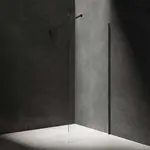 OMNIRES Marina - Sprchová stena Walk-In, 118x202 cm, matná čierna/číre sklo DNR12XBLTR