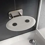 Ravak Ovo P II - Sprchové sedadlo Opal, 41x35 cm, nerezová/priesvitne biela B8F0000049