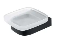 Nimco Nikau - Mydlovnička s držiakom, matné sklo/čierny mat NKC 30059C-90