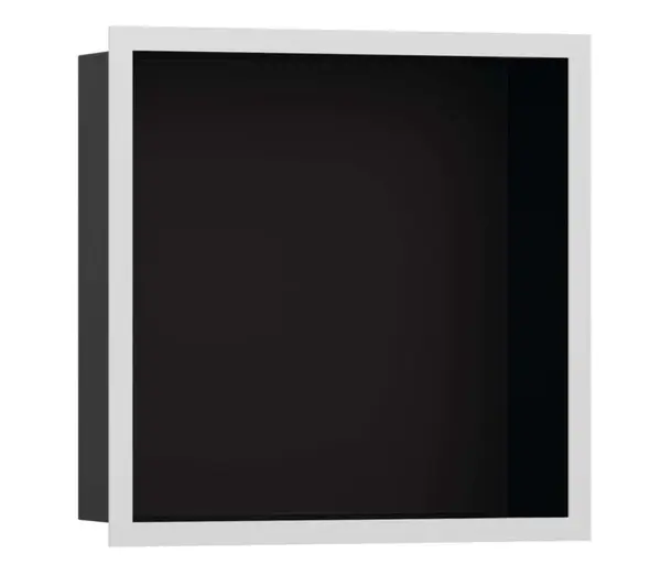 Hansgrohe XtraStoris Individual - Výklenek do stěny s designovým rámem, 30x30x10 cm, matná černá/matná bílá 56098700