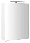 Sapho Riwa - Zrcadlová skříňka s LED osvětlením, 50x70x17 cm, 1 dvířka, panty vpravo, lesklá bílá RIW050-0030