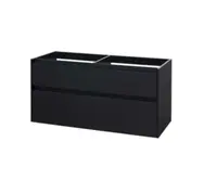 Mereo Opto - Skříňka s dvojumyvadlem 121x60x46 cm, 4 zásuvky, černá CN943