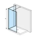 Jika Pure - Sklenená stena L 120 cmx90 cm na sprchovú vaničku 120 cmx90 cm, s úpravou Jika Perla Glass, 120cm x20cm x200 cm H2694220026681