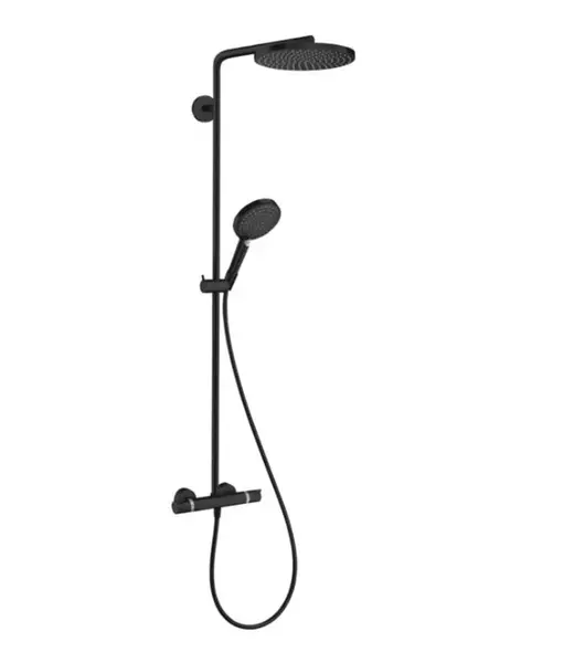Hansgrohe Raindance S - Sprchový set s termostatem, průměr 24 cm, 3 proudy, EcoSmart+, matná černá 28825670