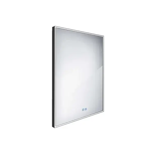 Nimco Zrcadla - Zrcadlo s LED osvětlením, 60x80 cm, dotykový senzor, černá ZPC 13002VX-90