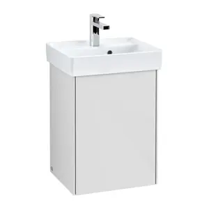 Villeroy & Boch Collaro - Umývadlová skrinka, 41x55x34 cm, 1 dvierka, pánty vpravo, Glossy White C00501DH