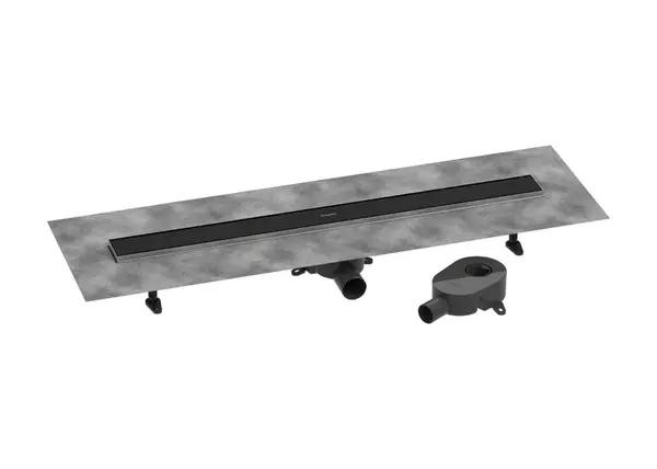 Hansgrohe RainDrain Go - Sprchový žlab 90 cm s oboustranným roštem, pro vložení dlažby, matná černá 56274670