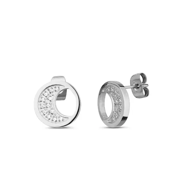 Stříbrné náušnice Měsíc