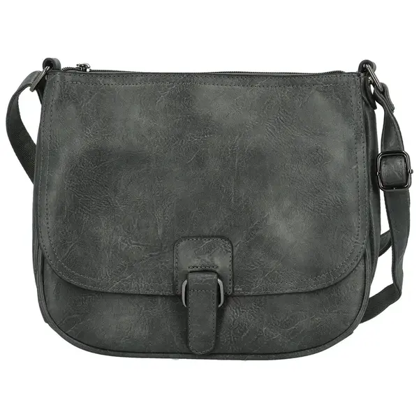 Trendy dámská koženková crossbody kabelka Gertha, šedá
