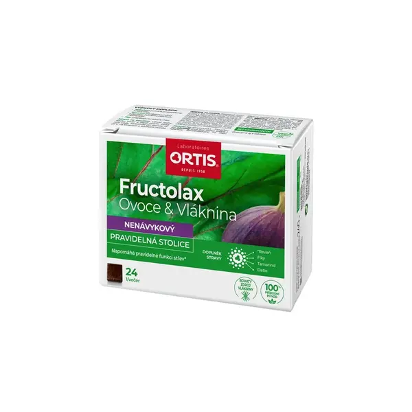 Fructolax Ovoce&vláknina žvýkací kostky 24ks