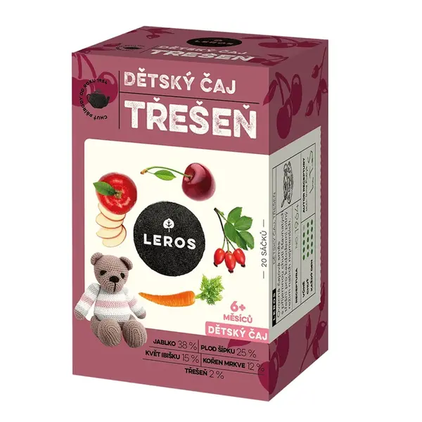 Leros Dětský čaj třešeň 6m 20x2g