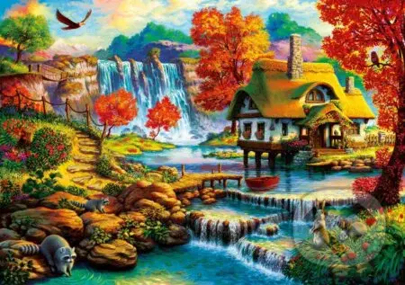 Country House by the Water Fall - puzzle z kategorie Umělecké
