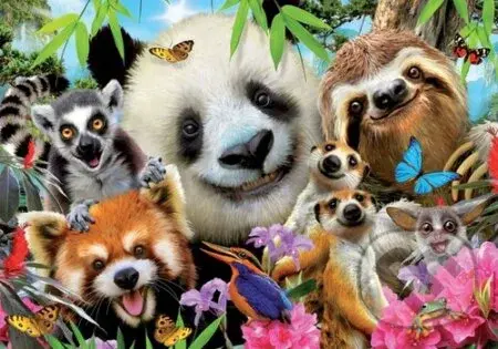 Selfie černookých kamarádů (300 dílků) - puzzle z kategorie Zvířata