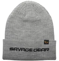 Savage gear čepice fold up beanie one size light grey melange