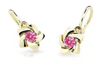 Cutie Jewellery Zlaté dětské náušnice C2201-10-X-1 fuchsiová