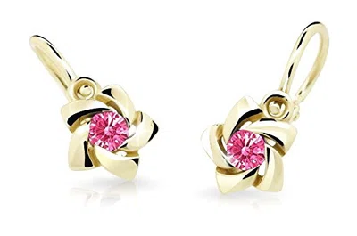 Cutie Jewellery Zlaté dětské náušnice C2201-10-X-1 fuchsiová