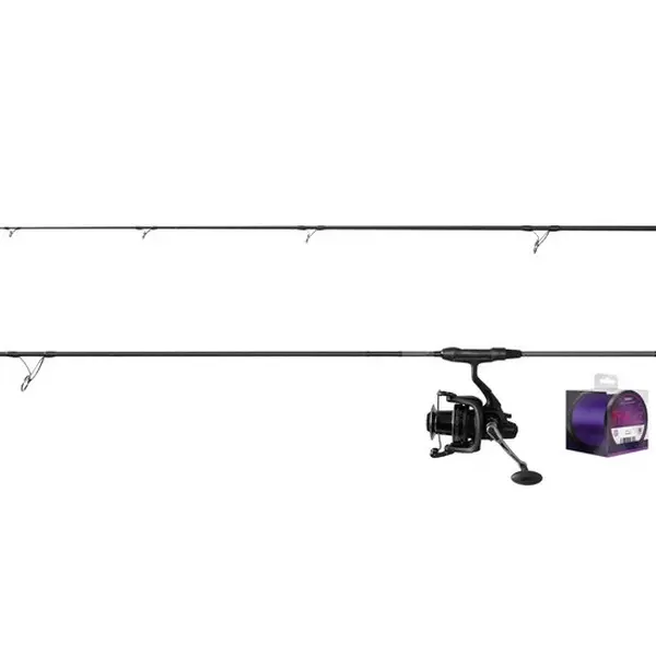 Delphin kaprařský set corsablack nero prut 3,6 m 3 lb 2-díl + naviják 8t + vlasec 0,30 mm