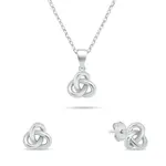 Brilio Silver Stříbrný set šperků Propletený uzel SET271W (řetízek, přívěsek, náušnice)