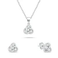 Brilio Silver Stříbrný set šperků Propletený uzel SET271W (řetízek, přívěsek, náušnice)