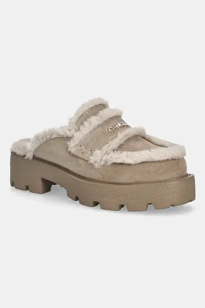 Semišové šľapky Guess YANETA