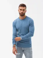 Ombre Classic men's sweater with round neckline - light blue