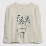 Krémové dievčenské tričko s potlačou GAP