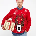 LC Waikiki Crew Neck Long Sleeve Printed Men's Knitwear Sweater