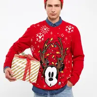 LC Waikiki Crew Neck Long Sleeve Printed Men's Knitwear Sweater