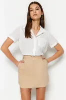 Trendyol kamenná tkaná super mini sukňa