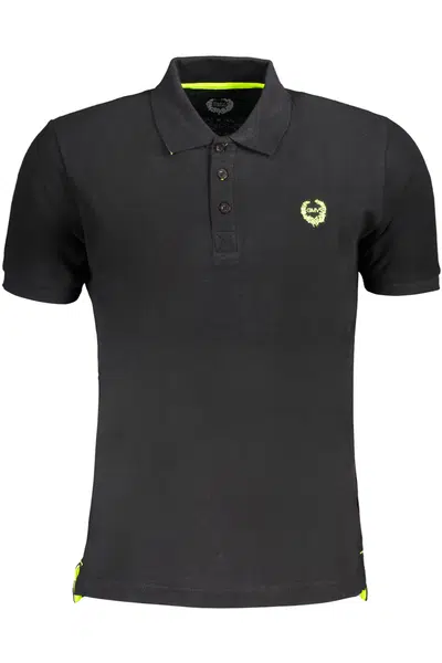 GIAN MARCO VENTURI MEN'S BLACK SHORT SLEEVED POLO SHIRT