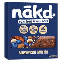 NAKD Blueberry muffin raw ovocno oříškové tyčinky s borůvkami 4 x 35 g