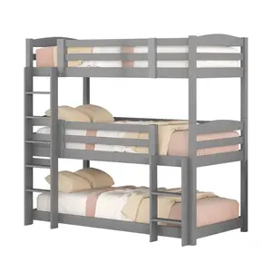 Modenvie PALANDA pro 3 osoby, 90/200 cm, borovice a MDF, šedá