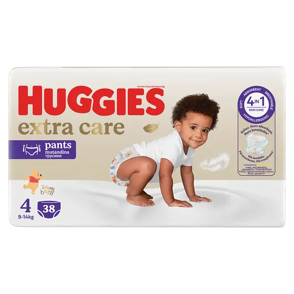 HUGGIES Dětské plenky Extra Care Pants 4 velikost 9-14 kg 38 kusů
