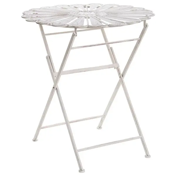 Beliani BISTRO STOLEK 71/71 cm Kov Krémově bílý Pavia