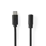 Kabel USB-C - zástrčka 3,5mm NEDIS CCGB65960BK10