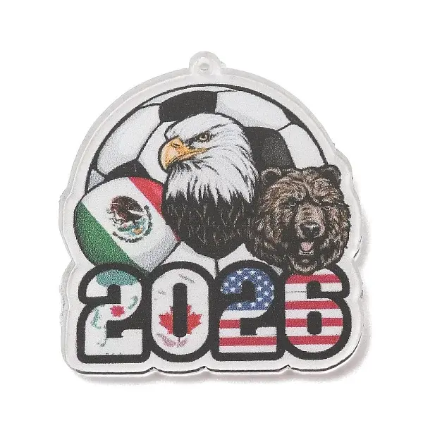 Football Theme Printed Transparent Acrylic Pendants