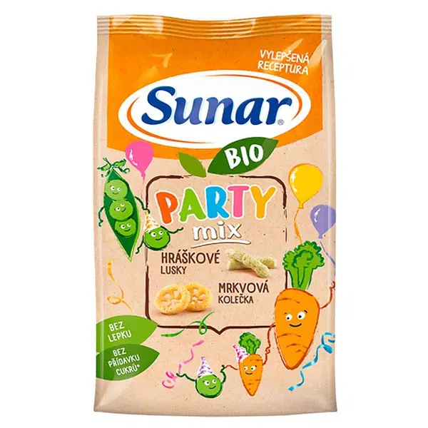 SUNAR Party mix křupky mrkvové a hráškové BIO 45 g