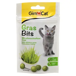 GIMCAT GrasBits Tablety s kočičí trávou 40 g