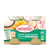 BABYBIO Brassé z kokosového mléka mango jablko 2x130 g