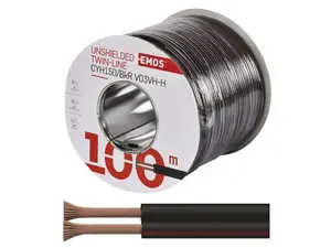 Dvojlinka nestíněná 2x1,5mm černo/rudá EMOS S8290 100m