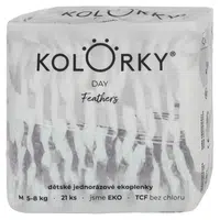 KOLORKY DAY Jednorázové EKO plenky peří M (5-8 kg) 21 kusů