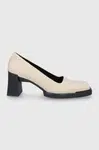 Kožené lodičky Vagabond Shoemakers Edwina béžová farba, na podpätku,