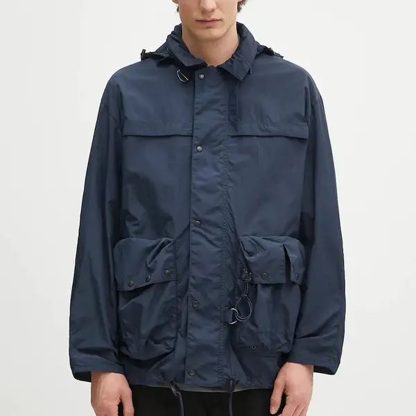 Bunda Barbour Barbour Modified Durham Showerproof Jacket tmavomodrá farba, prechodná, oversize, MSP0133